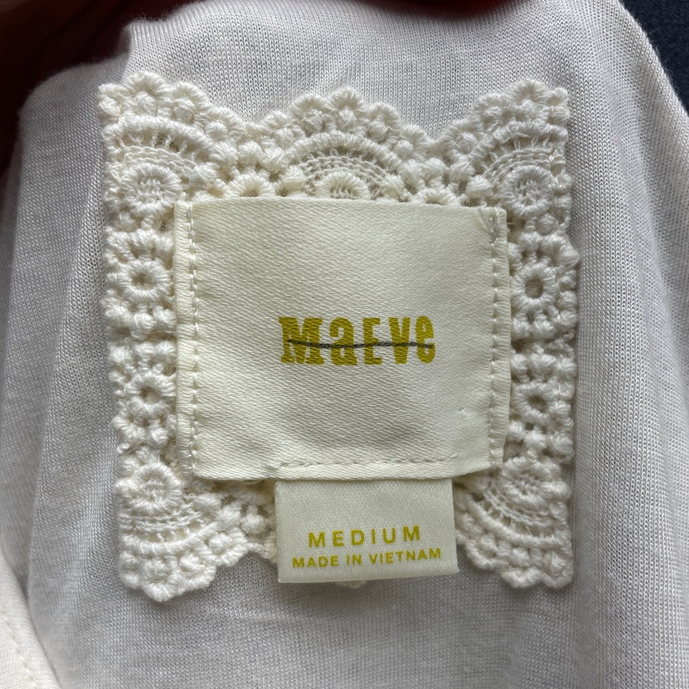 Maeve Anthro White Black White Print One Shoulder Flutter Sleeve Jumpsuit Sz M - Picture 5 of 7